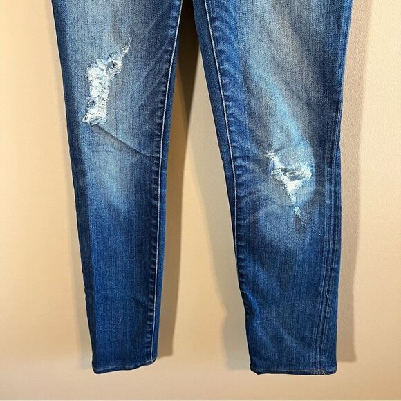 ✨ Madewell Women’s Dark Wash Skinny Skinny Jeans Distressed 24 - Picture 3 of 12